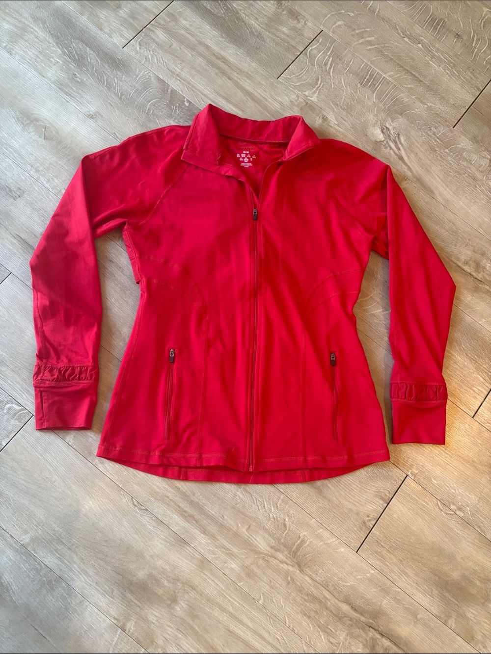 SPANX Women's Size Medium Red Zip-Front Utility Jacket